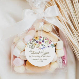 Vildblomma Baby I Knopp Baby Shower Favor Märke