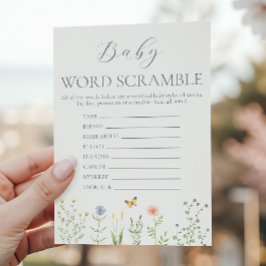 Vildblomma Baby Ordspridning Baby Shower Spel Rådkort
