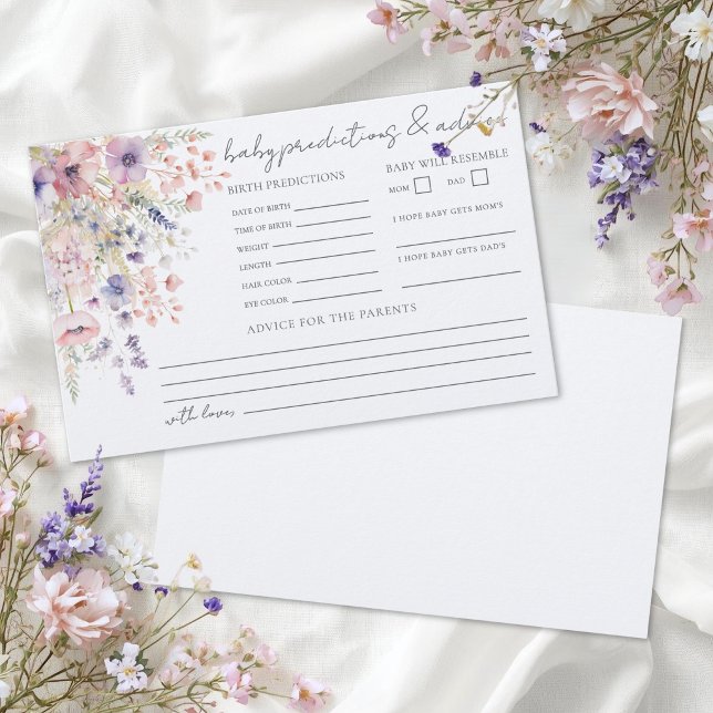 Vildblomma Baby Råd Prognos Kort (Wildflower Baby Advice Predictions Card )