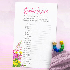Vildblomma Baby Shower Babyns Förvrängda Ord Spel