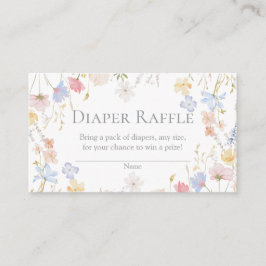 Vildblomma Baby Shower Blöja Lotteri Infogning Tilläggskort