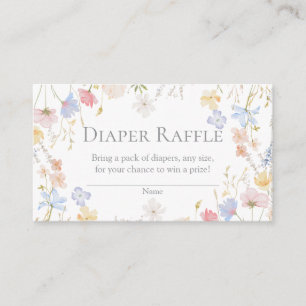 Vildblomma Baby Shower Blöja Lotteri Infogning Tilläggskort