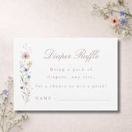 Vildblomma Baby Shower Blöjlotteri Biljettkort Tack Kort