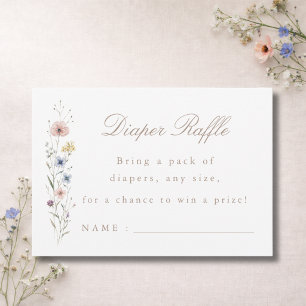 Vildblomma Baby Shower Blöjlotteri Biljettkort Tack Kort