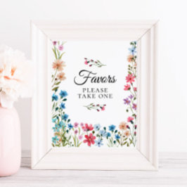 Vildblomma Baby Shower Favors Skylt