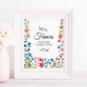 Vildblomma Baby Shower Favors Skylt