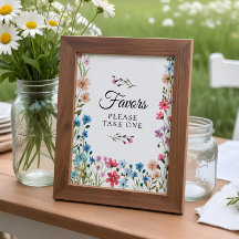 Vildblomma Baby Shower Favors Skylt