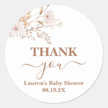 Vildblomma Baby Shower Flicka Klassisk Rund Kliste