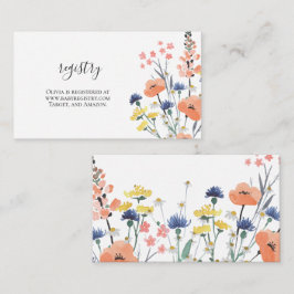 Vildblomma Baby Shower-gåvoregister Inkludering Bi Tilläggskort