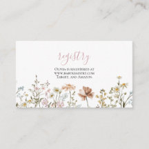 Vildblomma Baby Shower-gåvoregister Inkludering Bi
