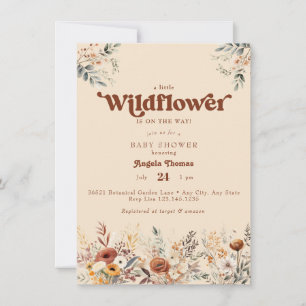 Vildblomma  Baby Shower Inbjudan