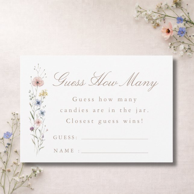 Vildblomma Baby Shower Lek Gissa Hur Många Kort (Skapare uppladdad)