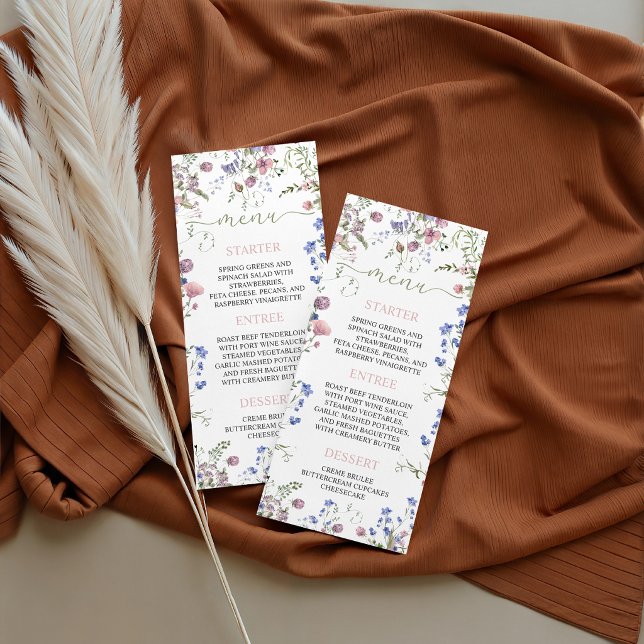 Vildblomma Baby Shower Menykort Meny (Skapare uppladdad)