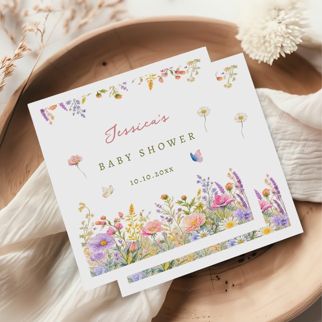 Vildblomma Baby Shower  Pappersservett (Skapare uppladdad)