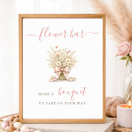 Vildblomma Baby Shower Party Blomster Bar Bordssky Poster
