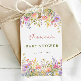 Vildblomma Baby Shower Presentetikett