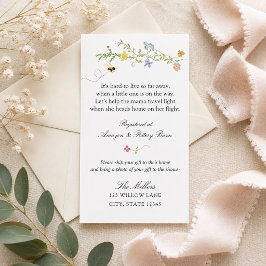 Vildblomma Baby Shower Presentregistreringskort Fr Tilläggskort