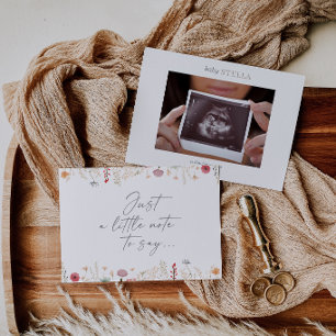Vildblomma Baby Ultraljud Foto Annonskort Inbjudningar