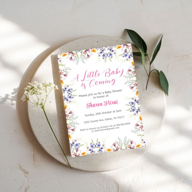 Vildblomma Barnkalas Inbjudan (Skapare uppladdad)