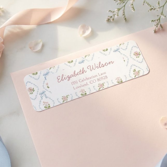 Vildblomma Barnkalas Returadress Etikett (Skapare uppladdad)