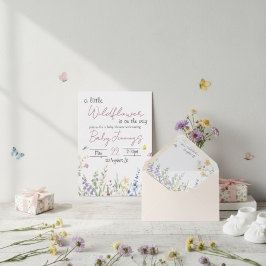 Vildblomma barnkalasinbjudan inbjudningar