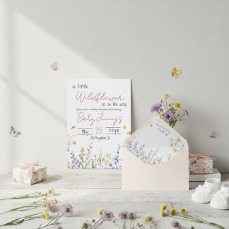 Vildblomma barnkalasinbjudan inbjudningar
