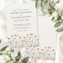 Vildblomma Beige Boho Blommig Bröllop