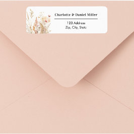 Vildblomma beige rosa returadress etikett