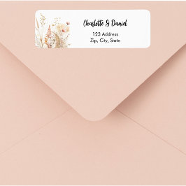 Vildblomma beige rosa returadress etikett