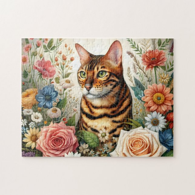 Vildblomma Bengalisk katt Pussel (Horisontell)