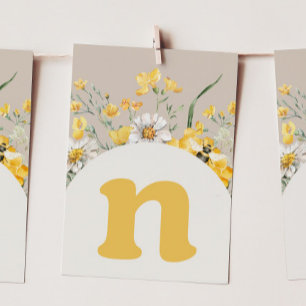 Vildblomma Bihög barnstolssmycke Banner Kort