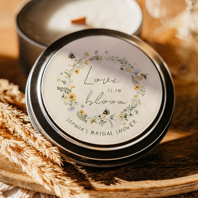 Vildblomma Bin Bröllopsdusch Klistermärken (Skapare uppladdad)