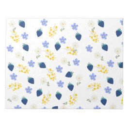 Vildblomma & Björnbärsblommönster Anteckningsblock