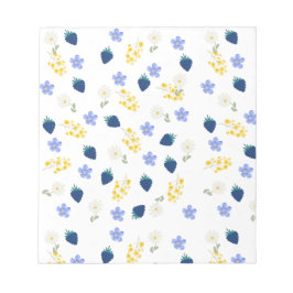 Vildblomma & Björnbärsblommönster Anteckningsblock