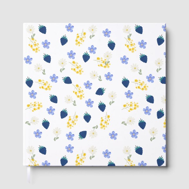 Vildblomma & Björnbärsblommönster Gästböcker (Framsida)