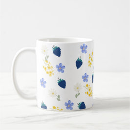 Vildblomma & Björnbärsblommönster Kaffemugg