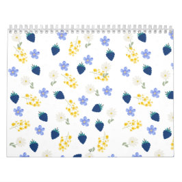 Vildblomma & Björnbärsblommönster Kalender