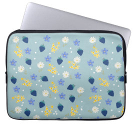 Vildblomma & Björnbärsblommönster Laptop Fodral