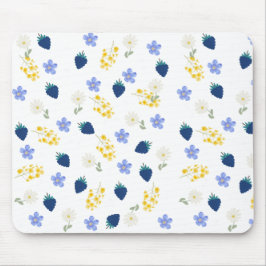 Vildblomma & Björnbärsblommönster Musmatta