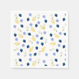 Vildblomma & Björnbärsblommönster Pappersservett