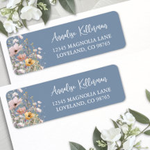Vildblomma Blå Blommig Returadress