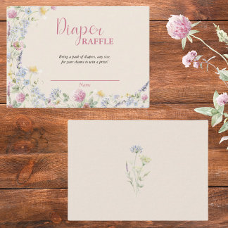 Vildblomma Blöja Lotteri Bifogad Kort