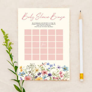 Vildblomma Blommig Bingo Baby Shower-spel