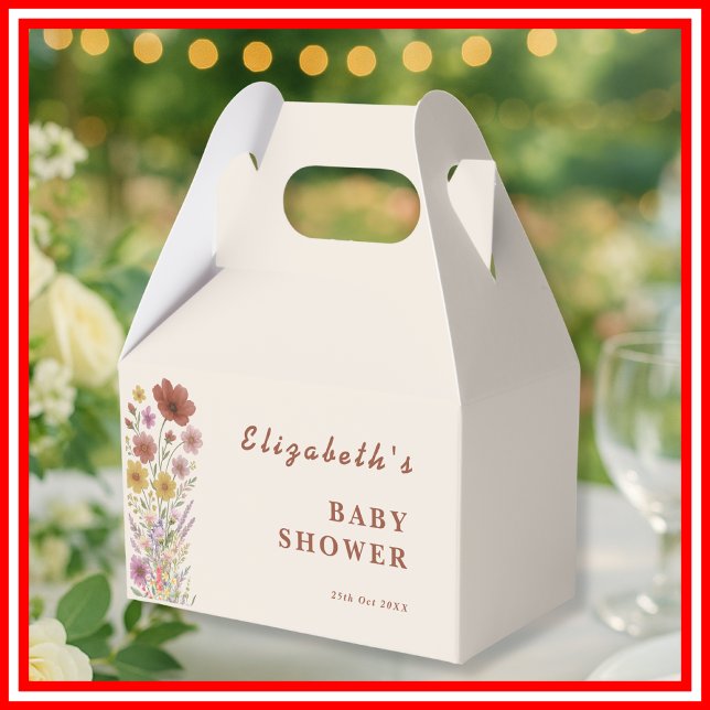 Vildblomma Blommig Boho Babyfirande  Presentaskar (Skapare uppladdad)