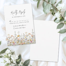 Vildblomma Blommig Bröllops RSVP OSA Kort