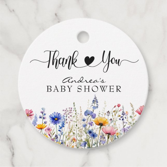 Vildblomma Blommig | Bröllopsfest Tack Gåvor Etiketter (Framsida)