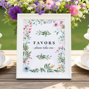 Vildblomma Blommig Förmånsskylt Poster