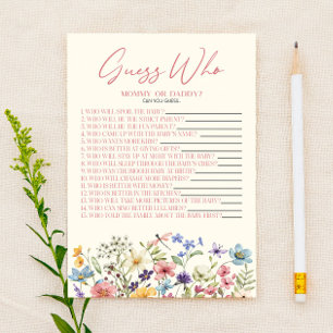 Vildblomma Blommig Gissa Vem Baby Shower Spel