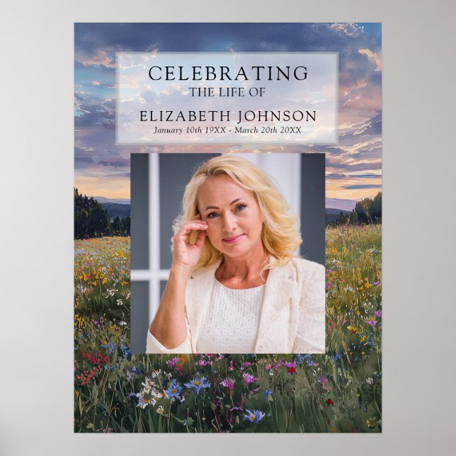 Vildblomma Blommig Livets Firande Välkomstskylt Poster (Framsidan)