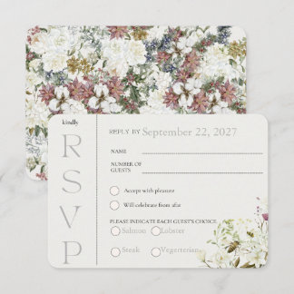 Vildblomma Blommig RSVP Svarskort OSA Kort